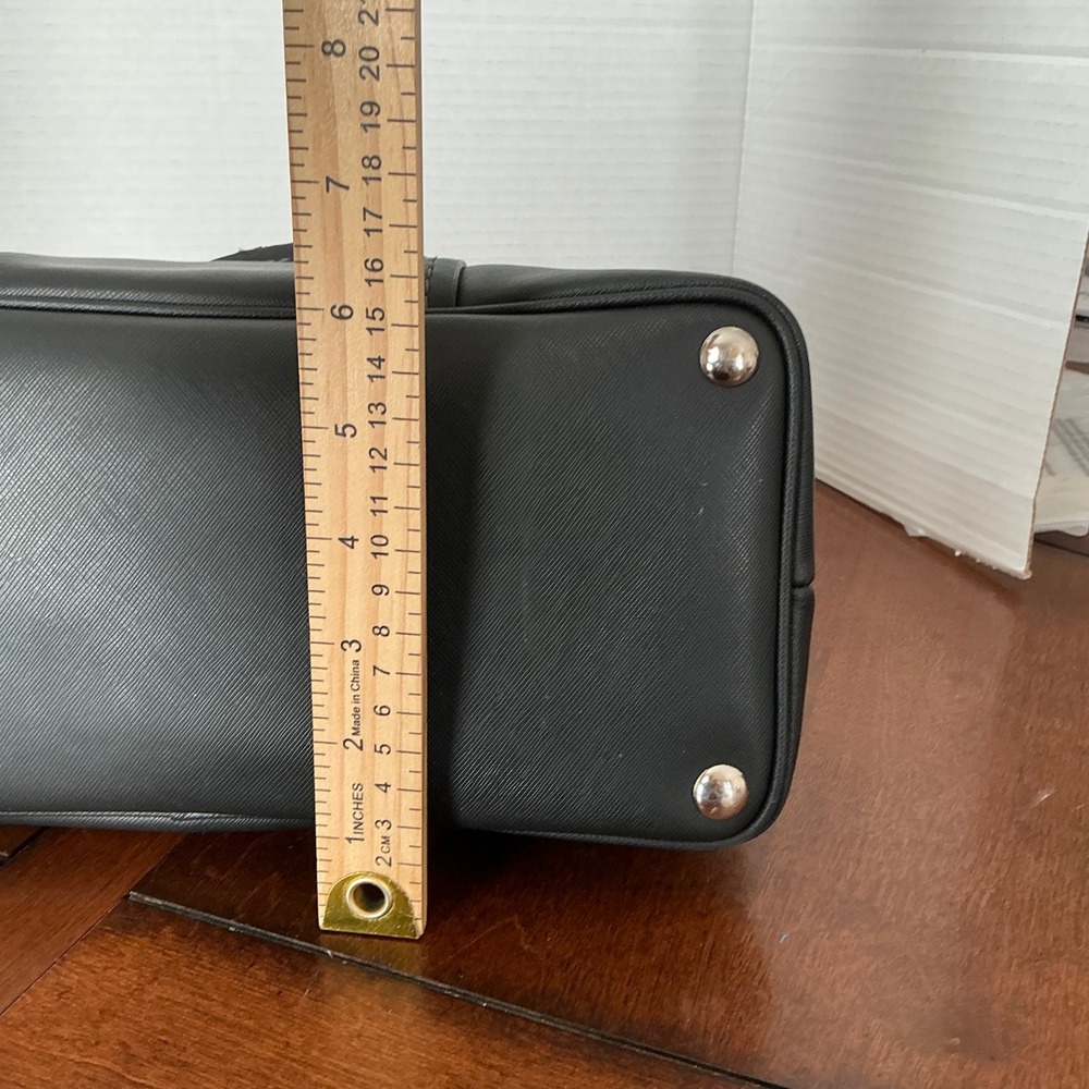Coach Peyton Cora Domed Satchel Black Saffiano Leather Handbag Silver Hardware - Picture 5 of 8